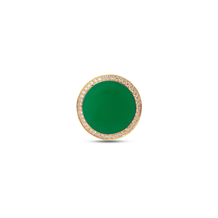 Eternity rings with green agate in yellow gold, large size (view 3)