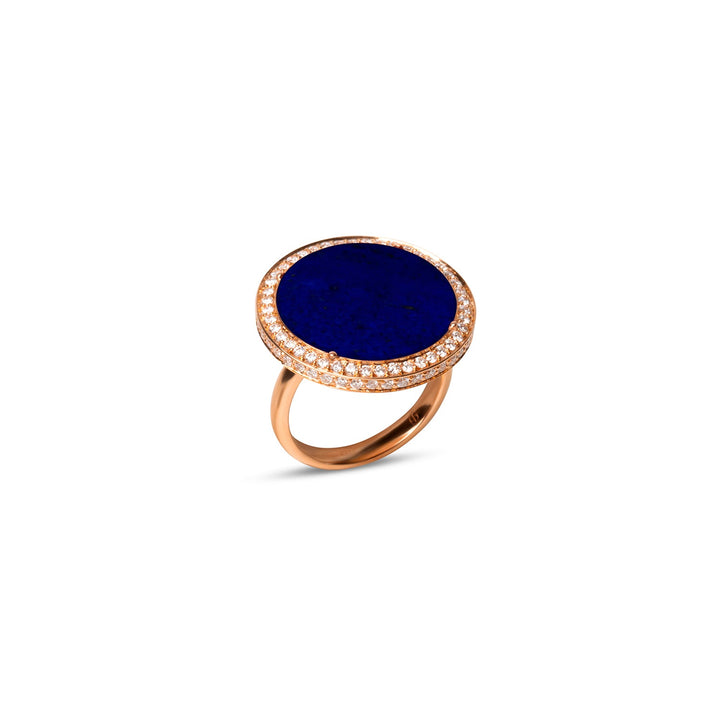 Eternity rings with lapis lazuli in rose gold, large size