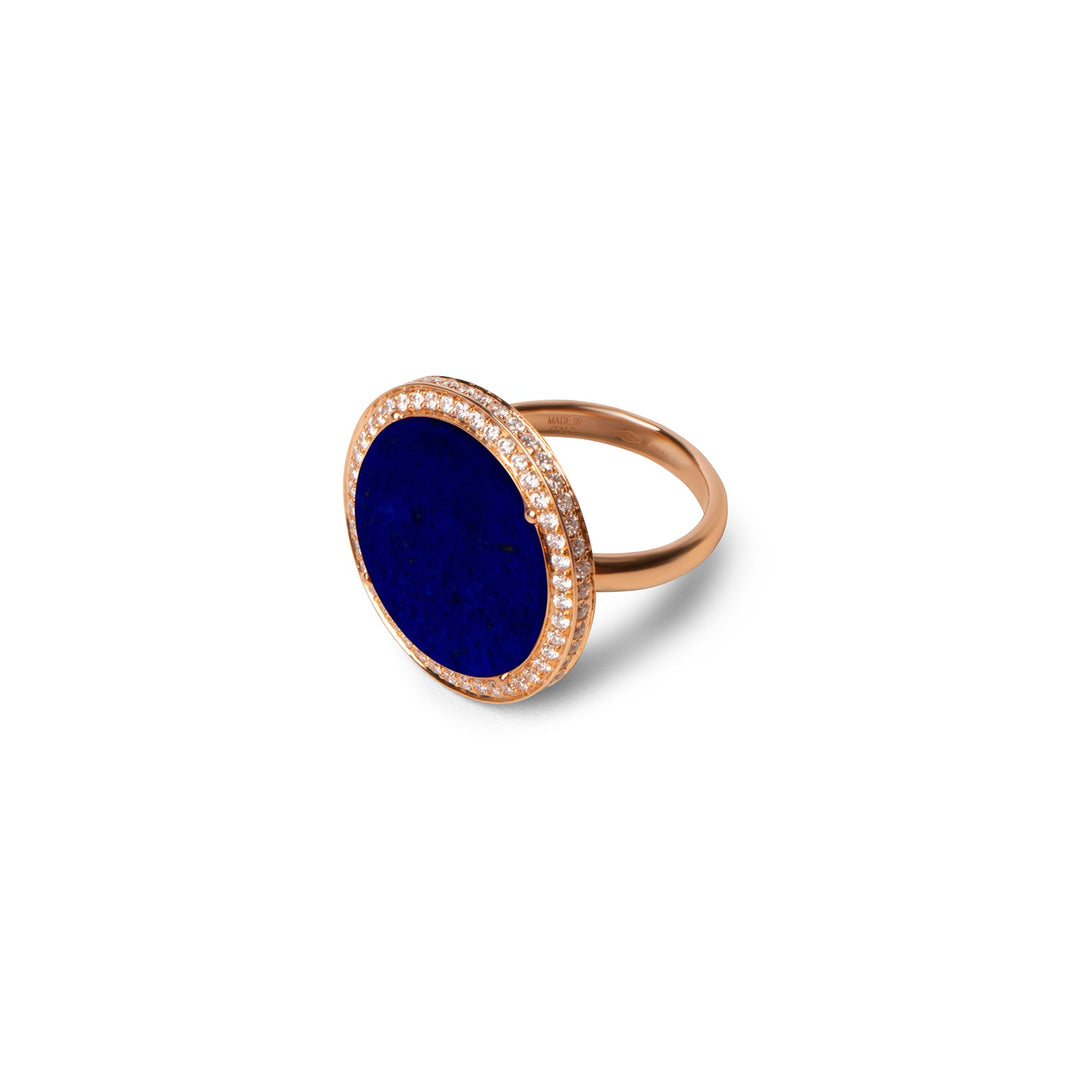 Eternity rings with lapis lazuli in rose gold, large size (view 2)