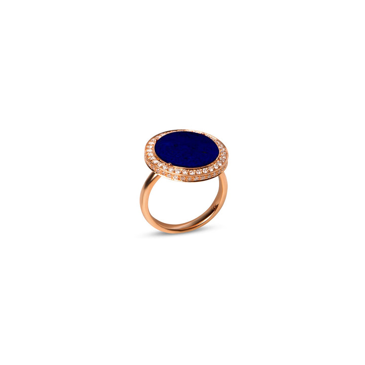 Eternity rings with lapis lazuli in rose gold, medium size