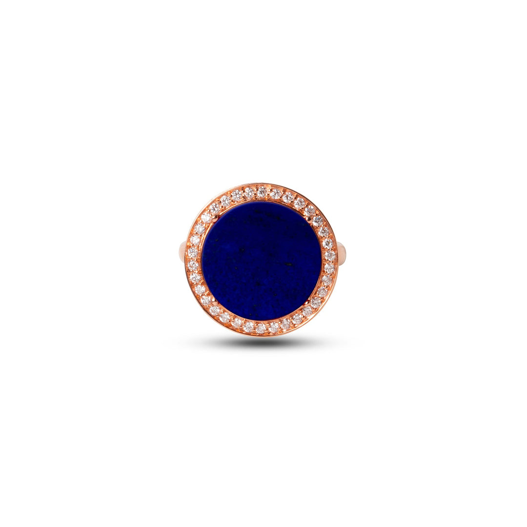 Eternity rings with lapis lazuli in rose gold, medium size (view 3)
