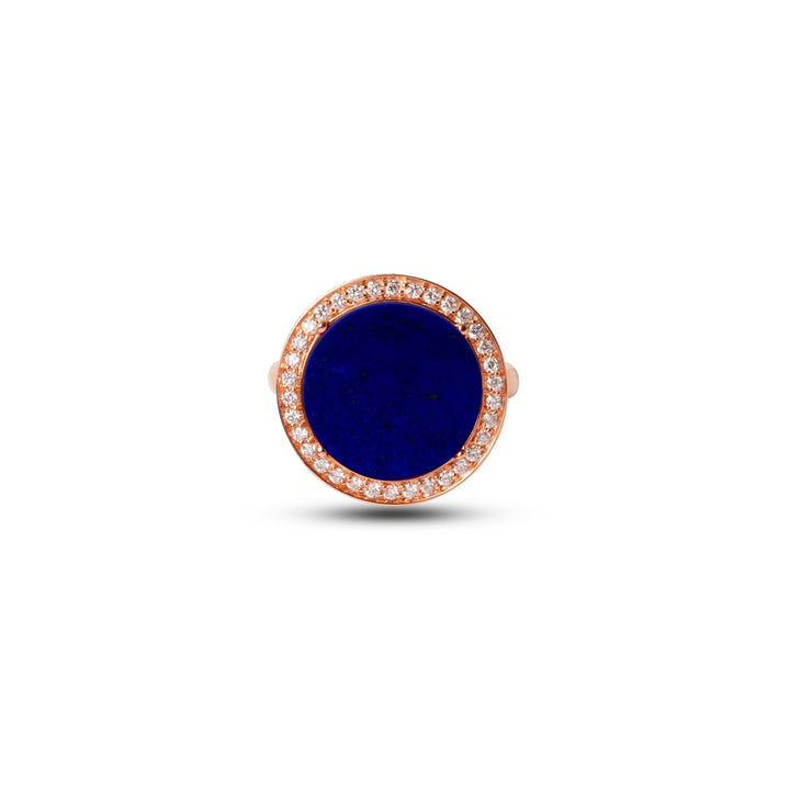 Eternity rings with lapis lazuli in rose gold, medium size (view 3)