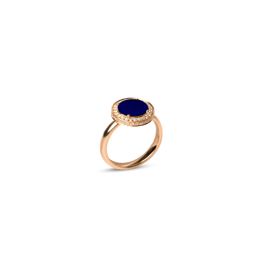Eternity rings with lapis lazuli in rose gold, small size