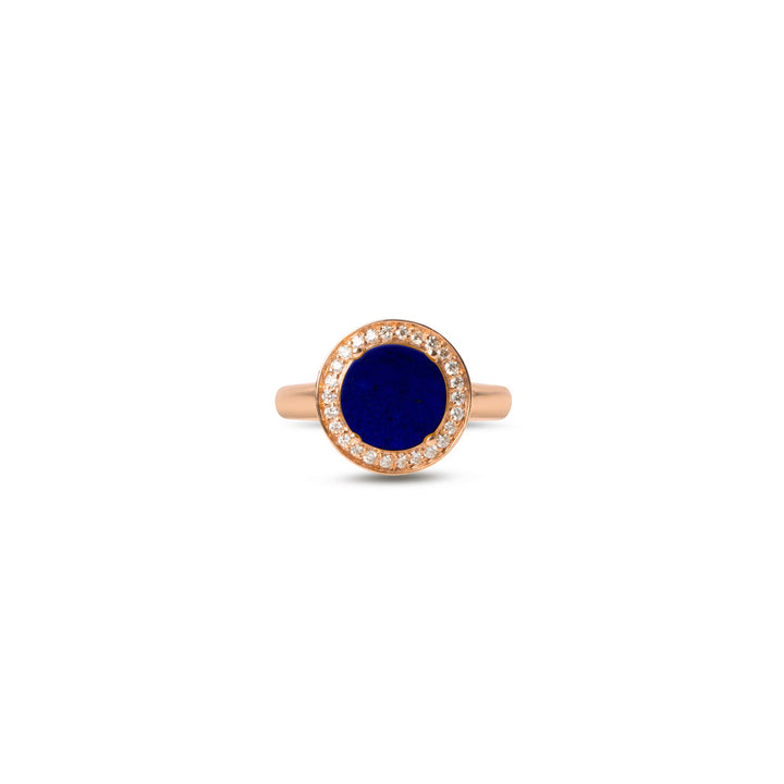 Eternity rings with lapis lazuli in rose gold, small size (view 3)
