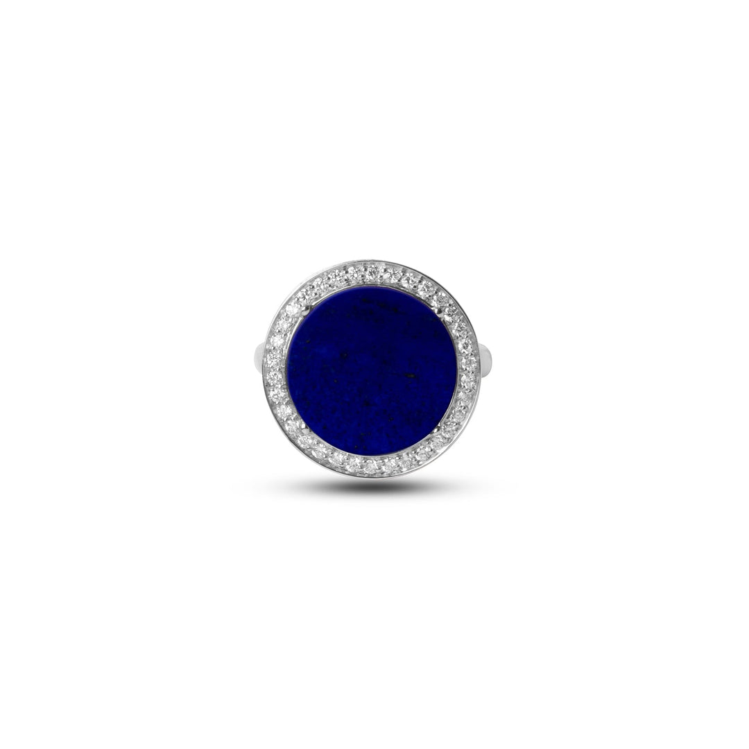 Eternity rings with lapis lazuli in white gold, medium size (view 3)