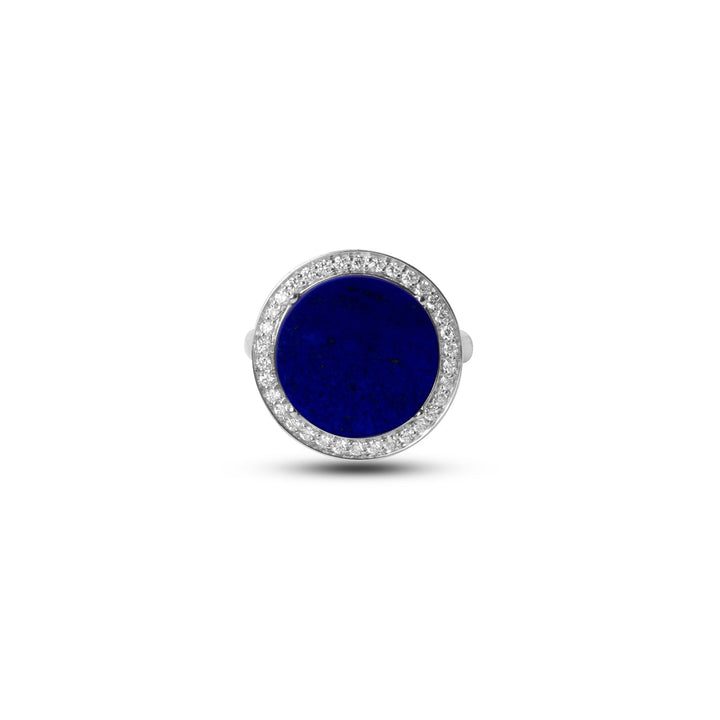 Eternity rings with lapis lazuli in white gold, medium size (view 3)