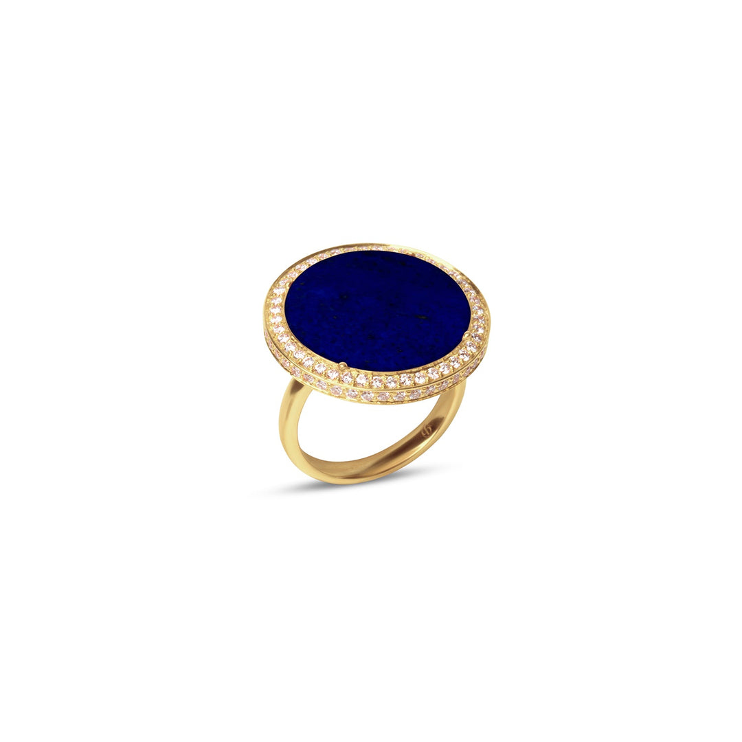 Eternity rings with lapis lazuli in yellow gold, large size