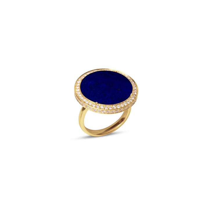 Eternity rings with lapis lazuli in yellow gold, large size