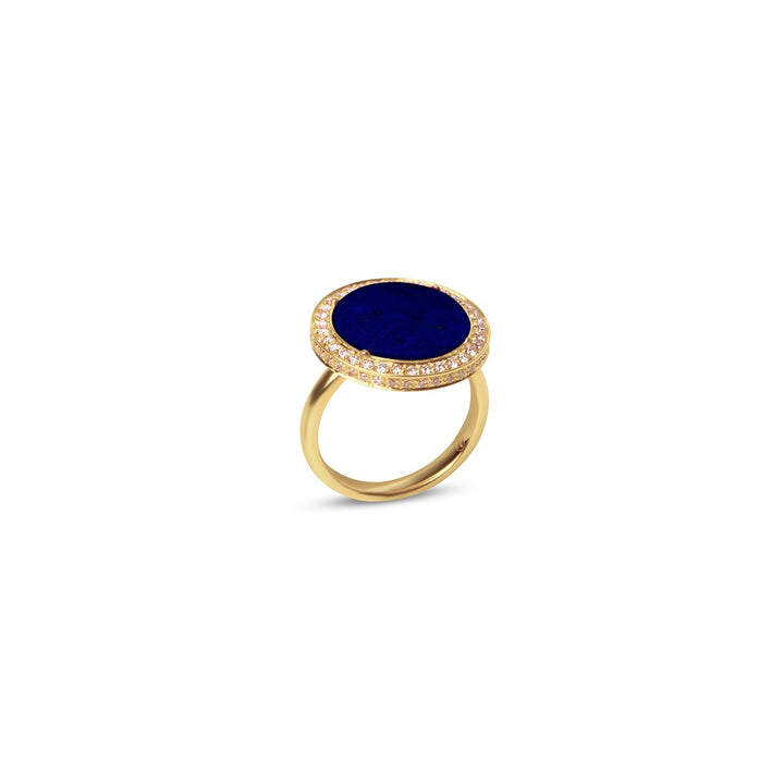 Eternity rings with lapis lazuli in yellow gold, medium size