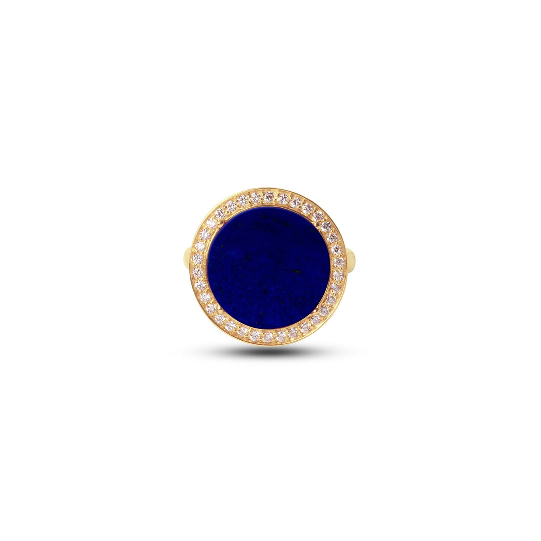 Eternity rings with lapis lazuli in yellow gold, medium size (view 3)