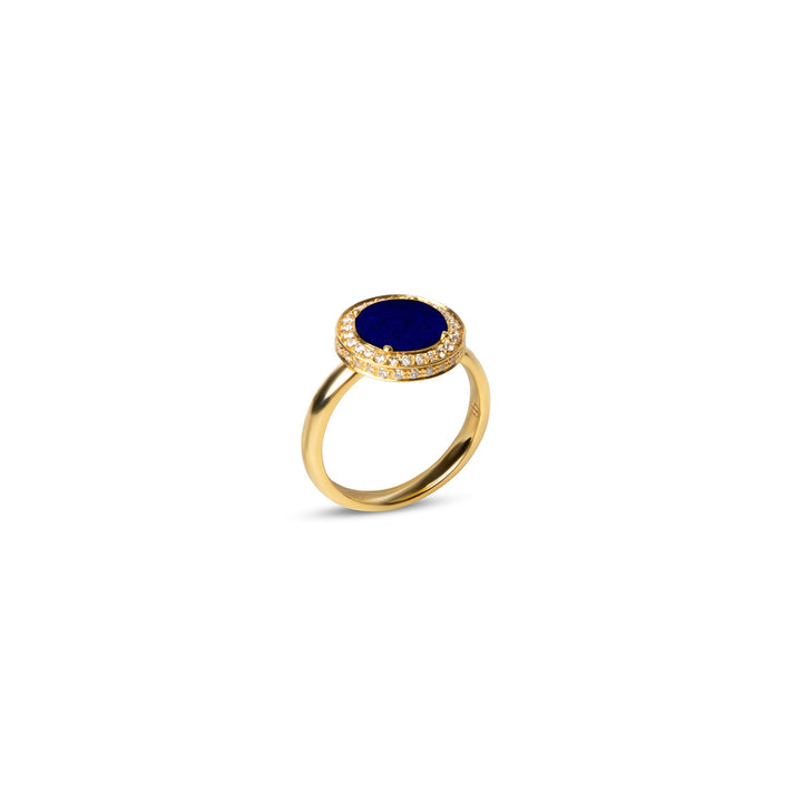 Eternity rings with lapis lazuli in yellow gold, small size