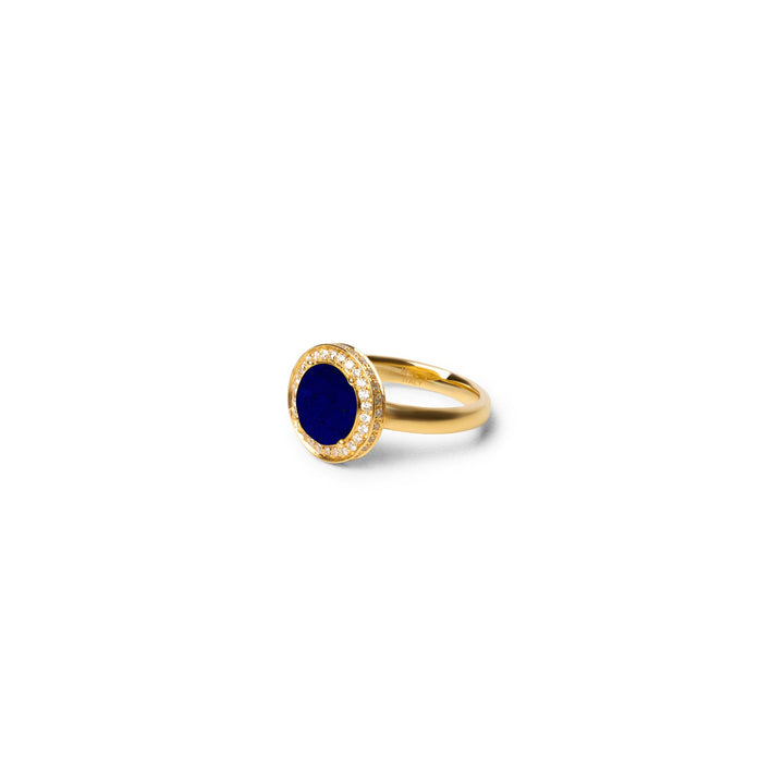 Eternity rings with lapis lazuli in yellow gold, small size (view 2)