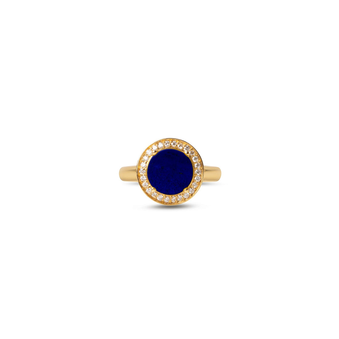 Eternity rings with lapis lazuli in yellow gold, small size (view 3)