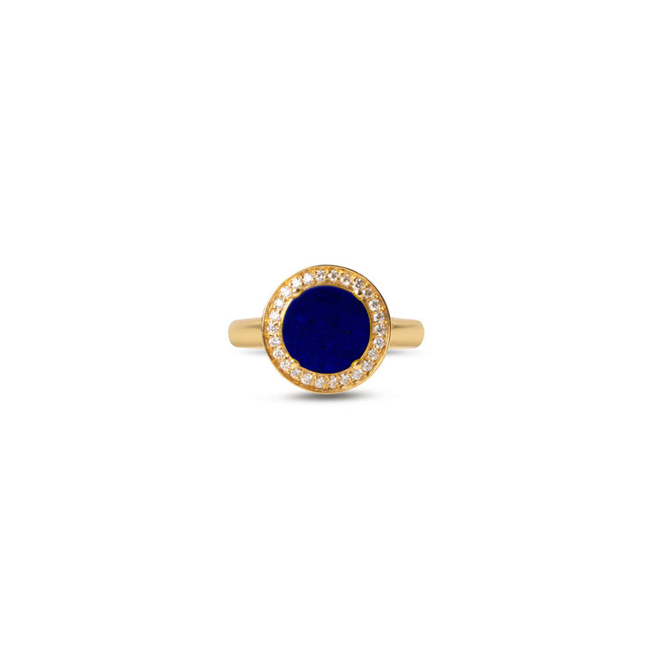 Eternity rings with lapis lazuli in yellow gold, small size (view 3)