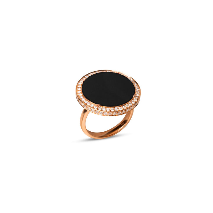 Eternity rings with onyx in rose gold, large size