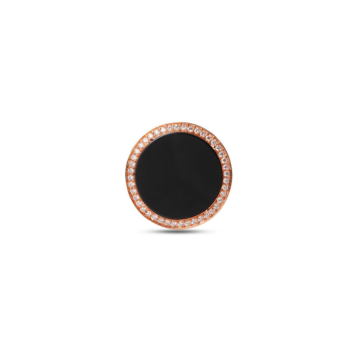 Eternity rings with onyx in rose gold, large size (view 3)