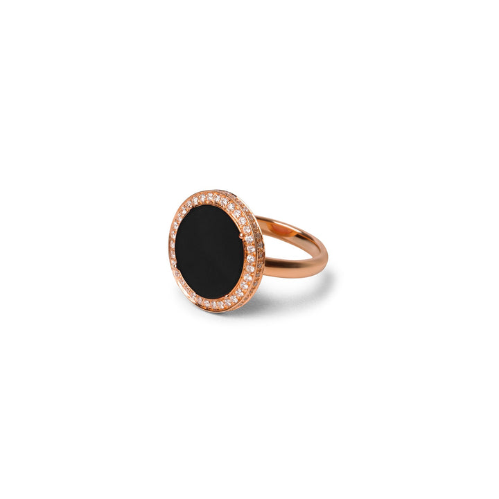 Eternity rings with onyx in rose gold, medium size (view 2)