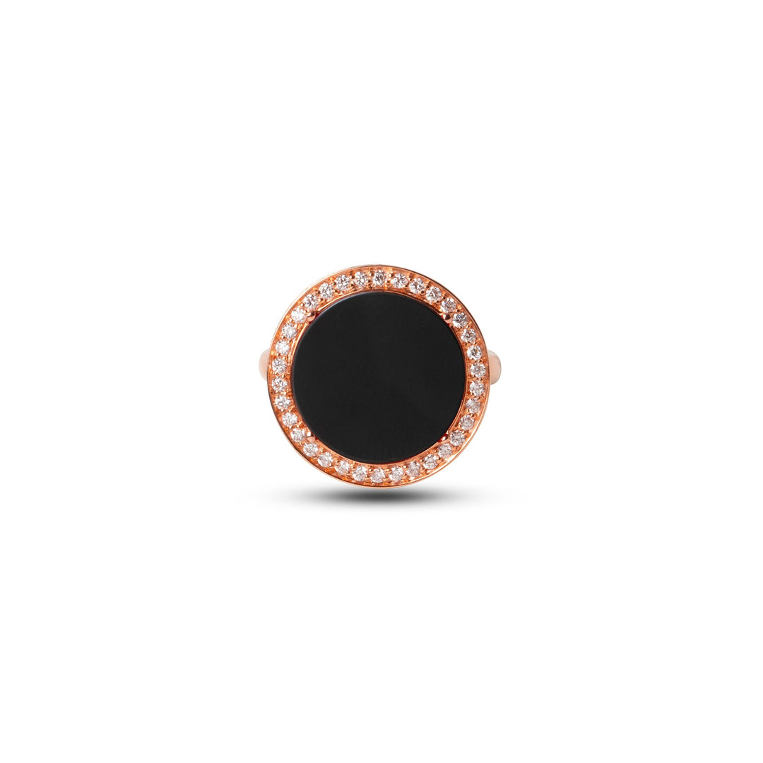 Eternity rings with onyx in rose gold, medium size (view 3)