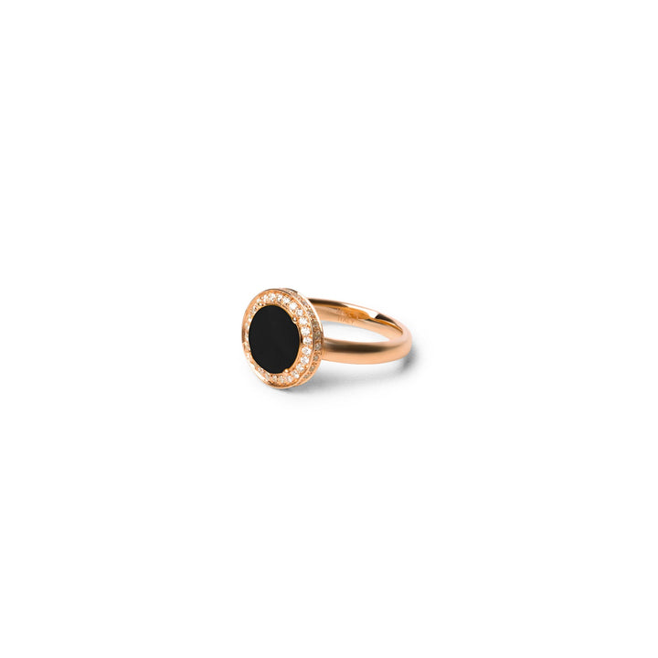 Eternity rings with onyx in rose gold, small size (view 2)