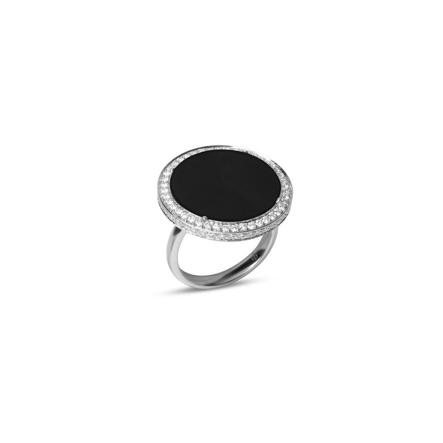 Eternity rings with onyx in white gold, large size