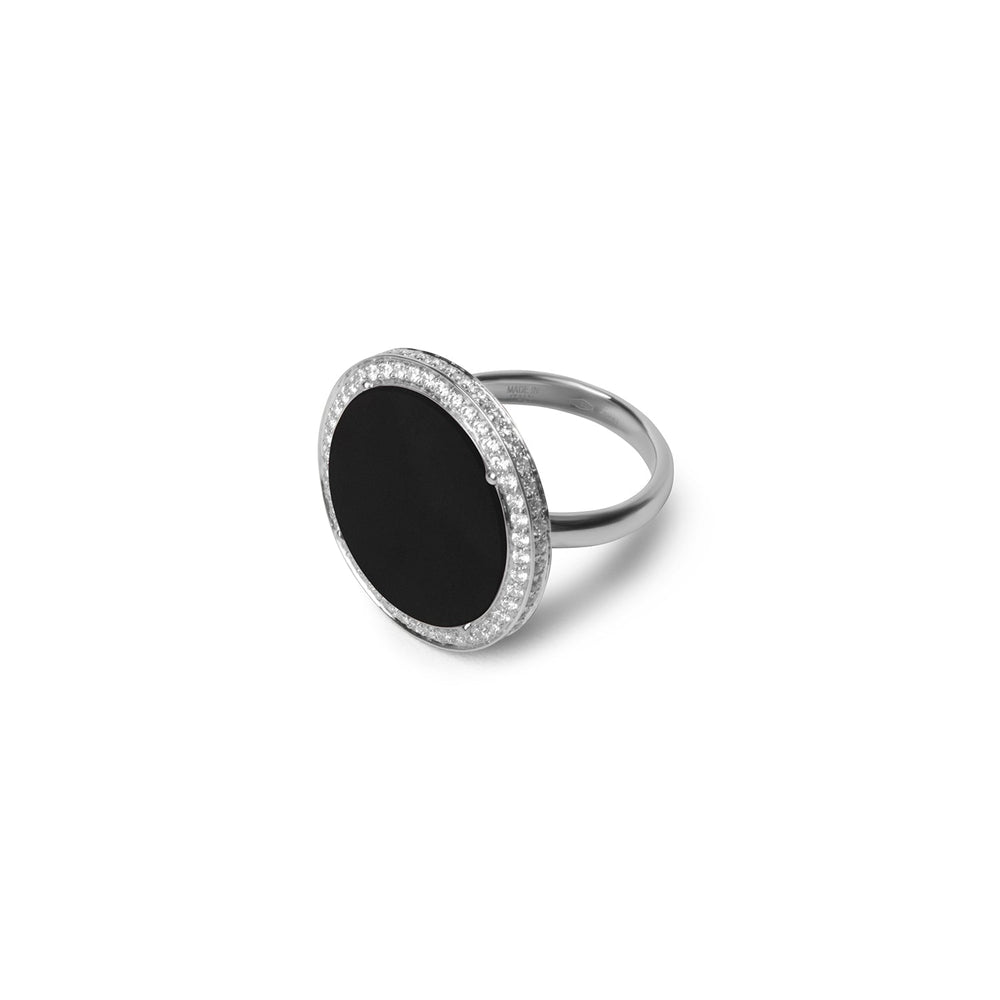 Eternity rings with onyx in white gold, large size (view 2)