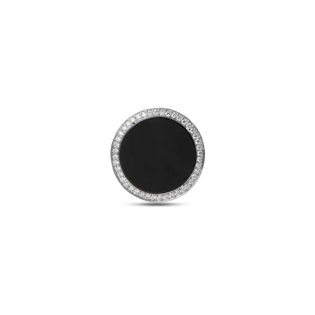 Eternity rings with onyx in white gold, large size (view 3)