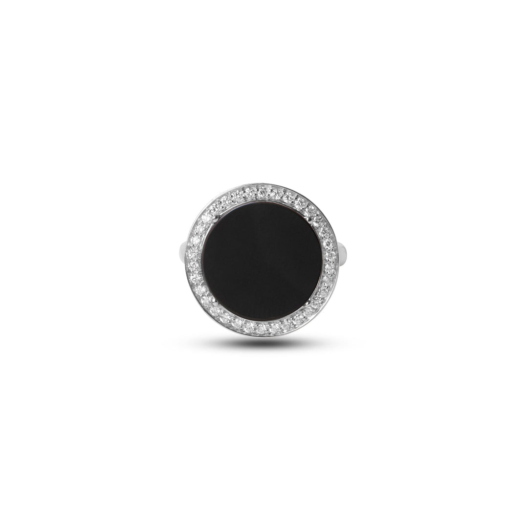 Eternity rings with onyx in white gold, medium size (view 3)