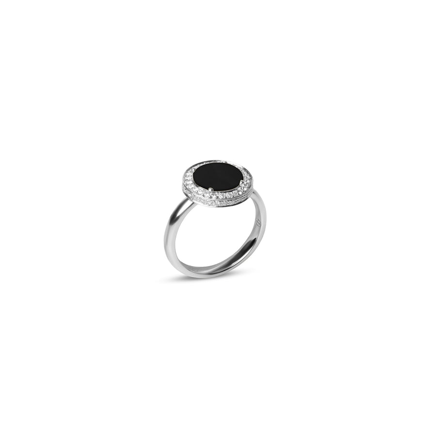 Eternity rings with onyx in white gold, small size