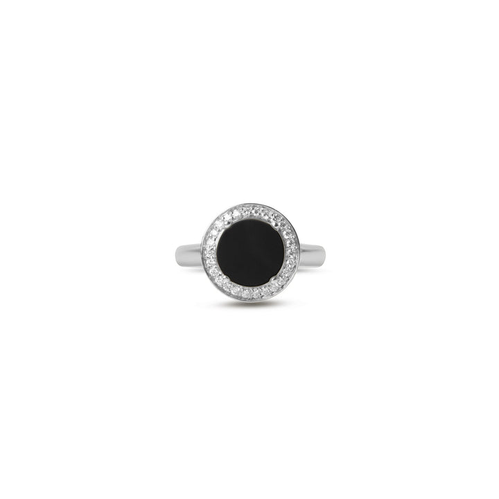 Eternity rings with onyx in white gold, small size (view 3)