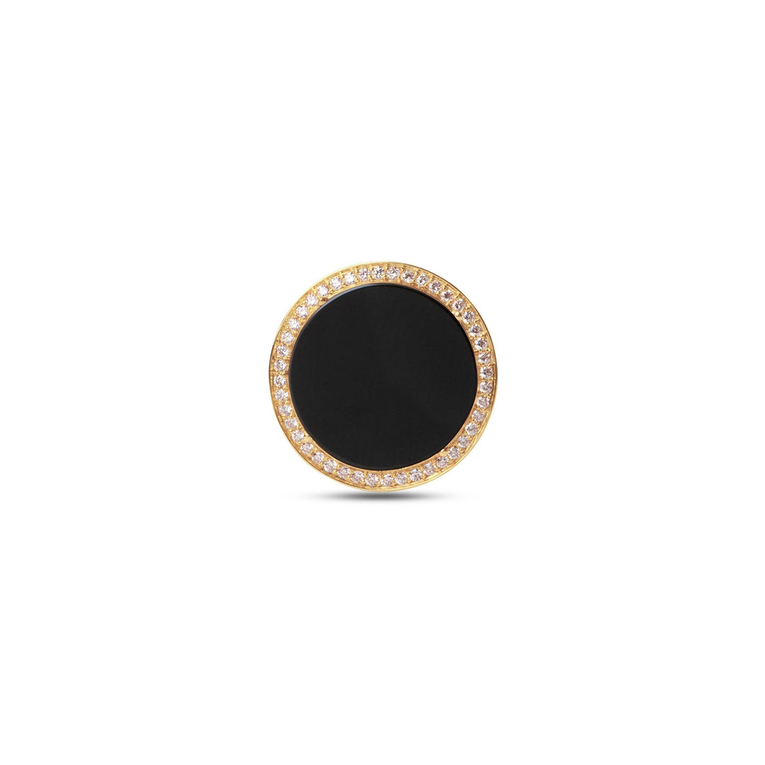 Eternity rings with onyx in yellow gold, large size (view 3)