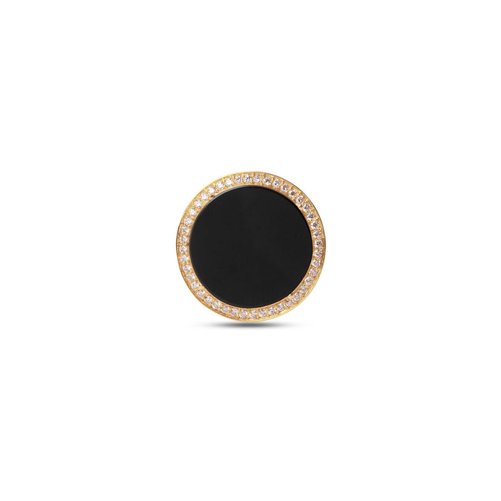 Eternity rings with onyx in yellow gold, large size (view 3)