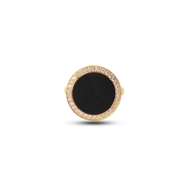 Eternity rings with onyx in yellow gold, medium size (view 3)