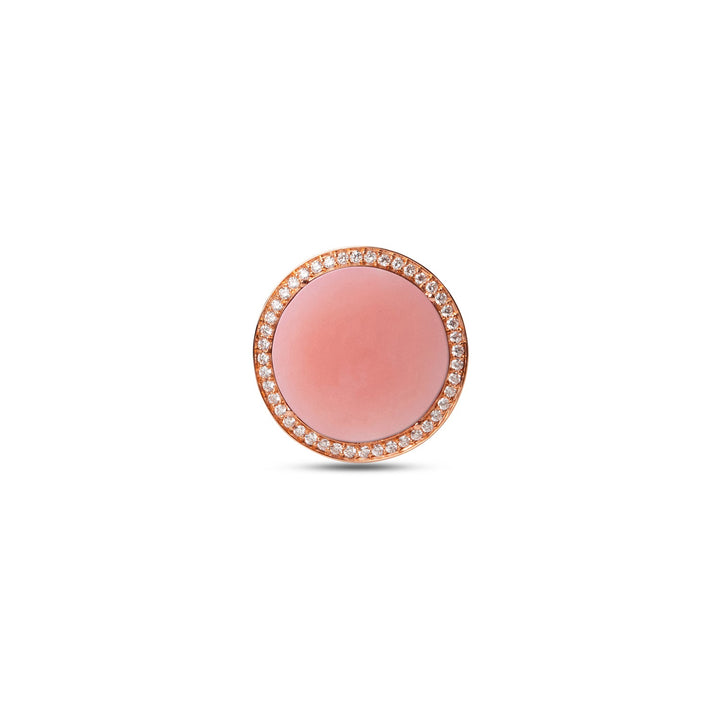 Eternity rings with pink opal in rose gold, large size (view 3)