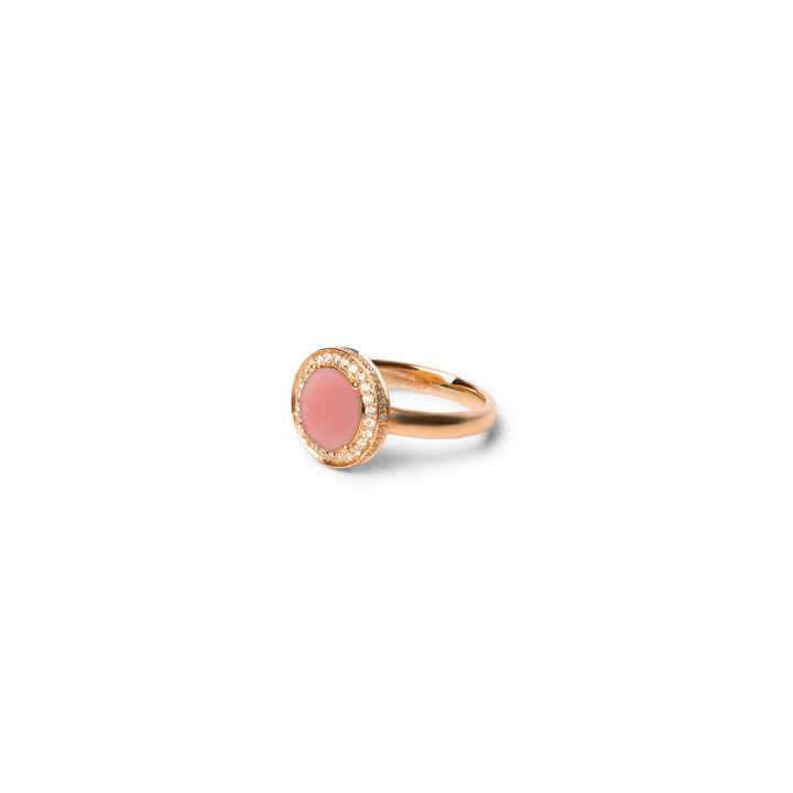 Eternity rings with pink opal in rose gold, small size (view 2)
