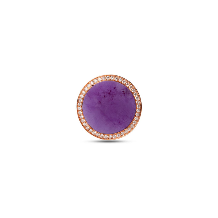 Eternity rings with purple agate in rose gold, large size (view 3)