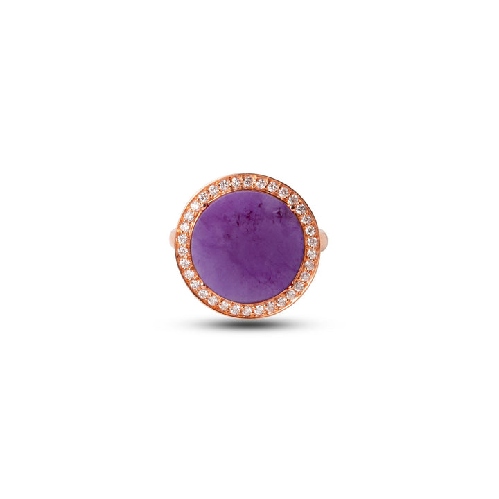Eternity rings with purple agate in rose gold, medium size (view 3)