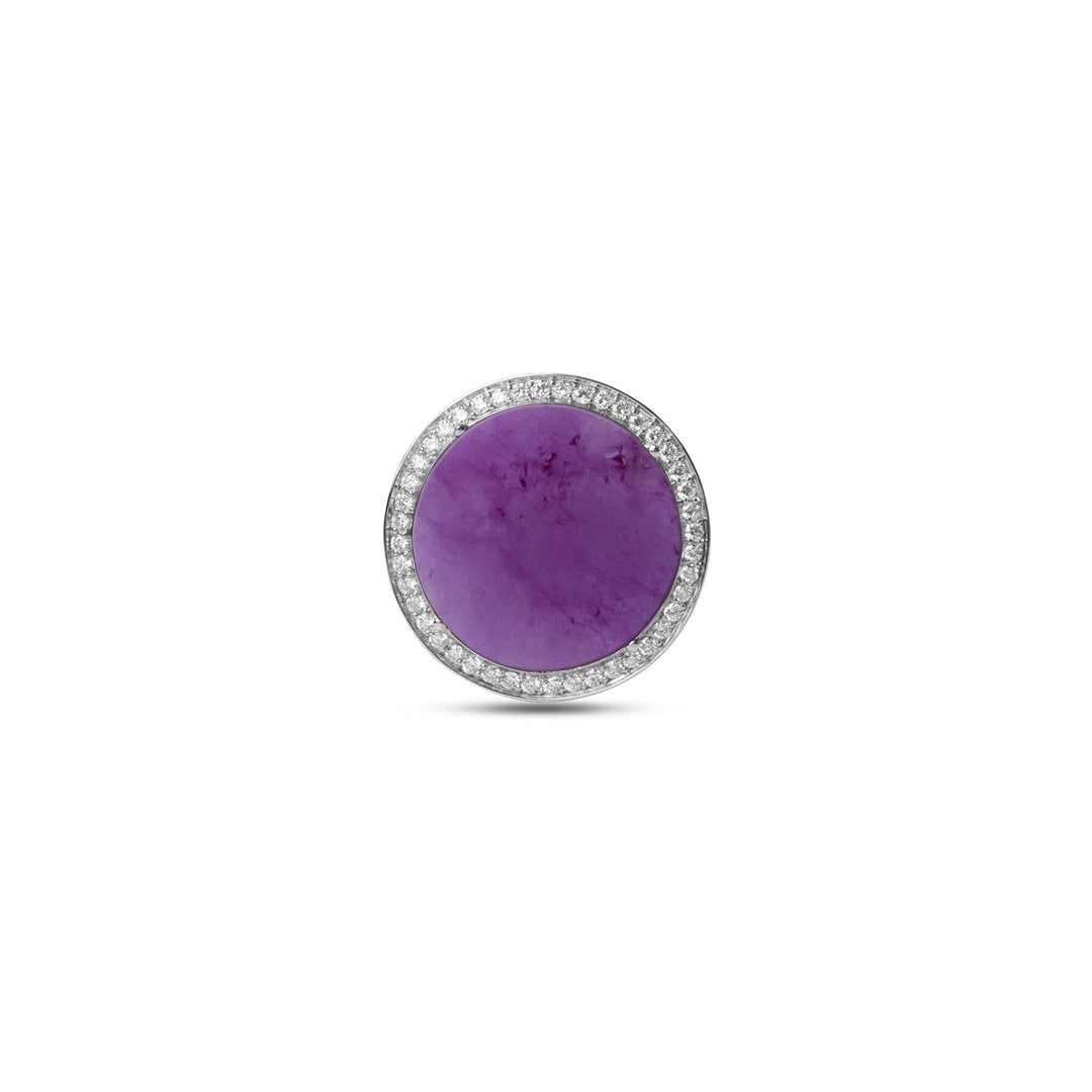 Eternity rings with purple agate in white gold, large size (view 3)
