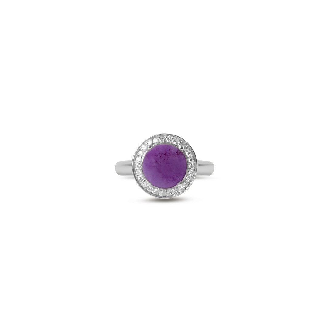 Eternity rings with purple agate in white gold, small size (view 3)
