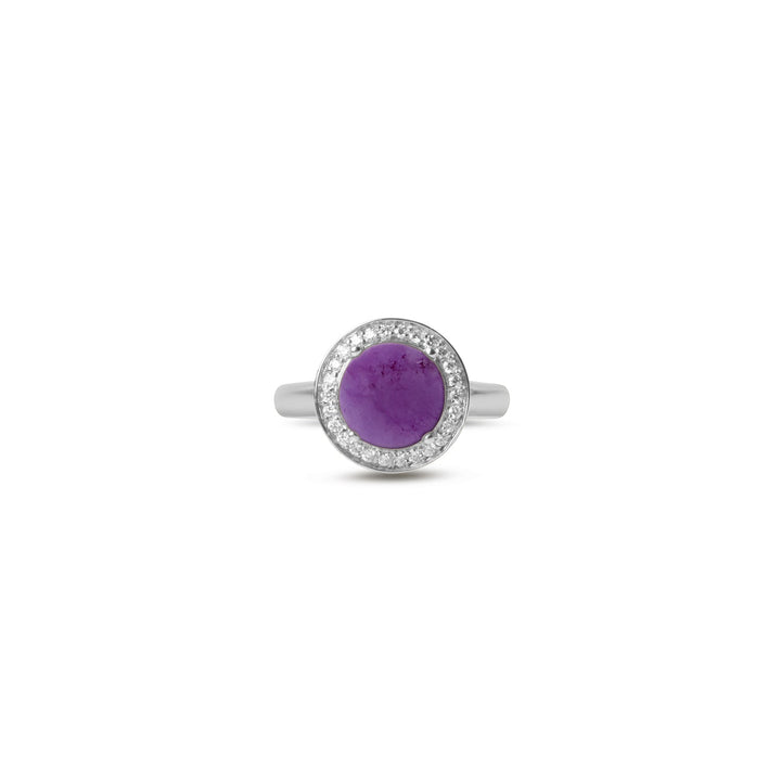 Eternity rings with purple agate in white gold, small size (view 3)