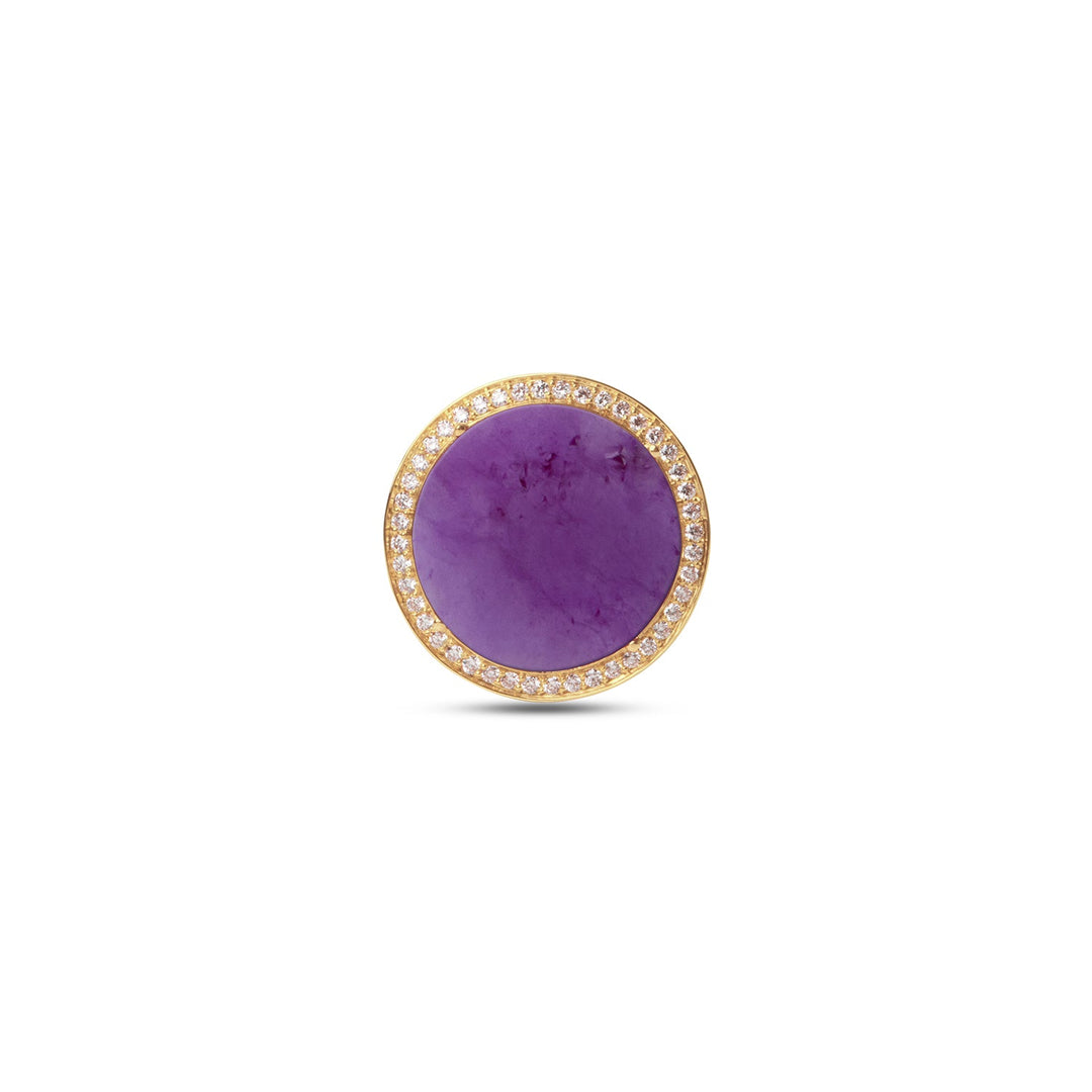 Eternity rings with purple agate in yellow gold, large size (view 3)