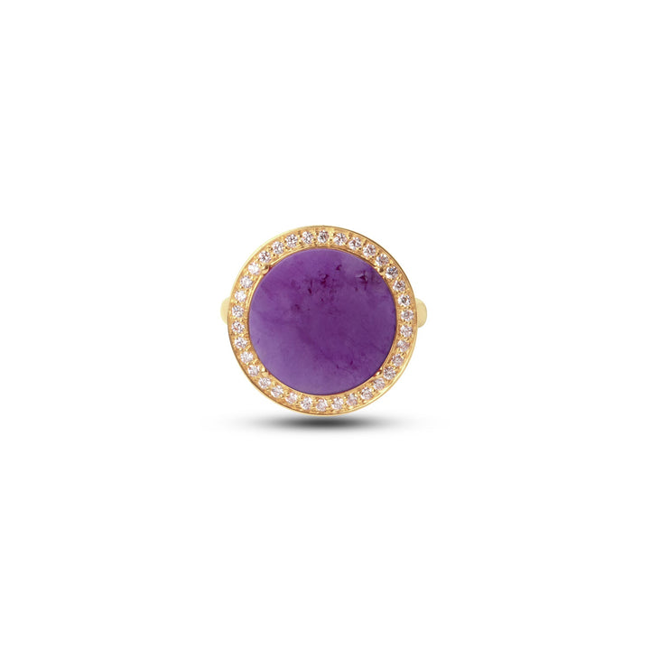 Eternity rings with purple agate in yellow gold, medium size (view 3)