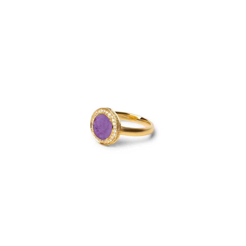 Eternity rings with purple agate in yellow gold, small size (view 2)
