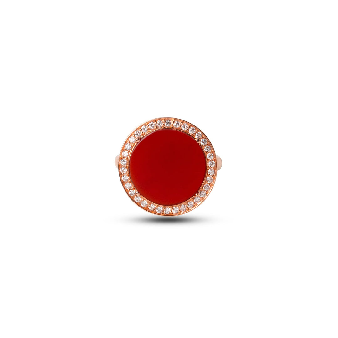 Eternity rings with red carnelian in rose gold, medium size (view 3)