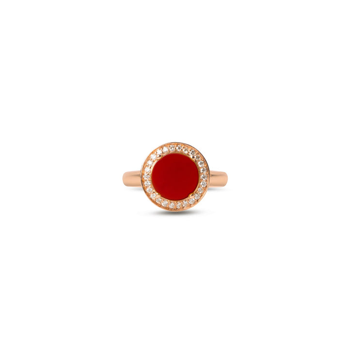Eternity rings with red carnelian in rose gold, small size (view 3)