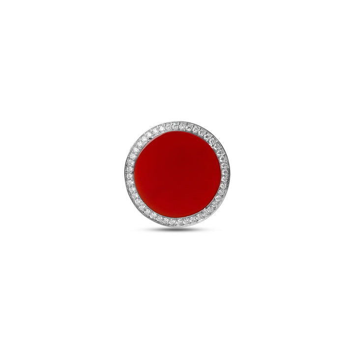 Eternity rings with red carnelian in white gold, large size (view 3)