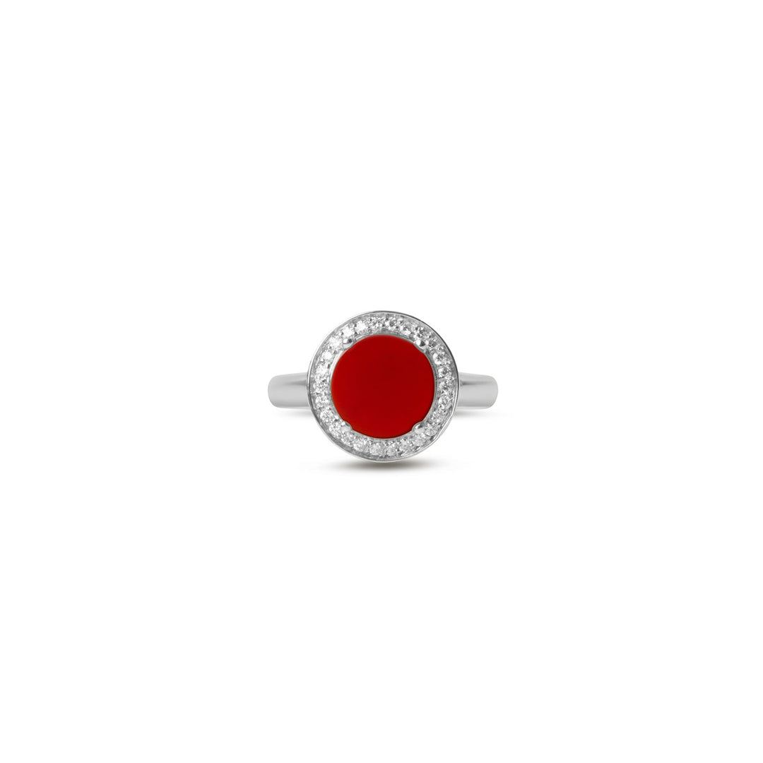Eternity rings with red carnelian in white gold, small size (view 3)