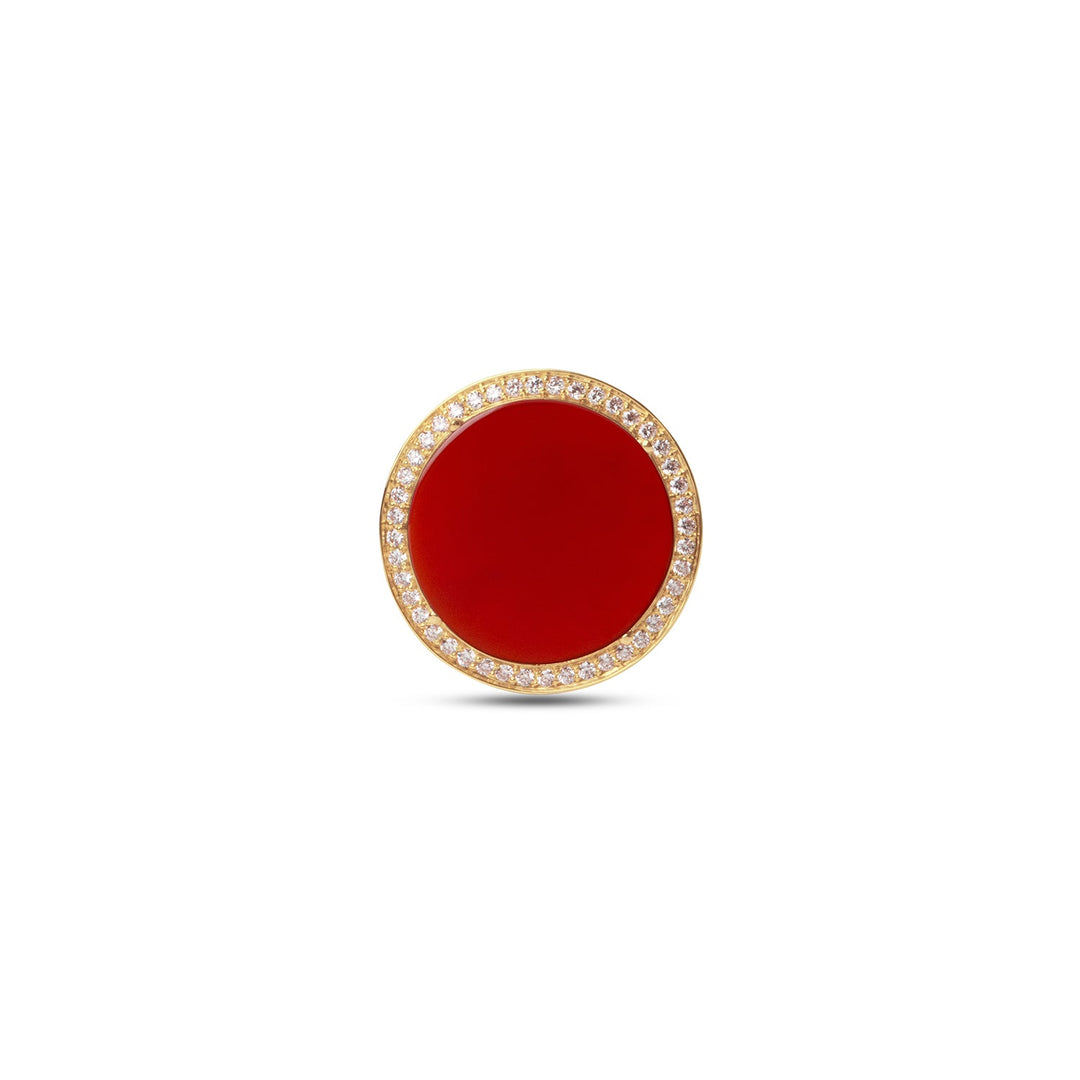 Eternity rings with red carnelian in yellow gold, large size (view 3)