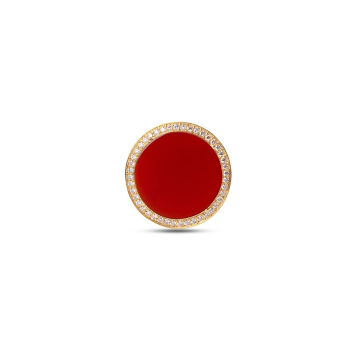 Eternity rings with red carnelian in yellow gold, large size (view 3)