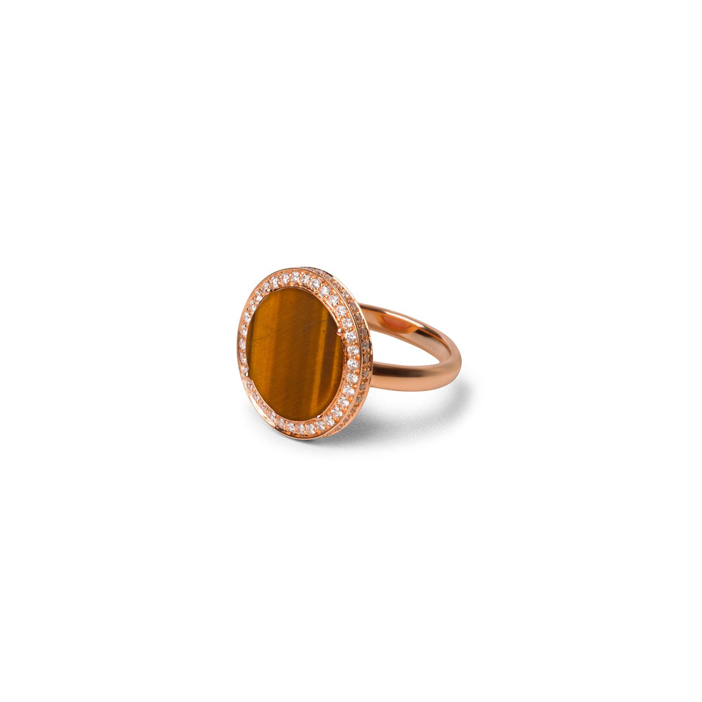 Eternity rings with tiger eye in rose gold, medium size (view 2)
