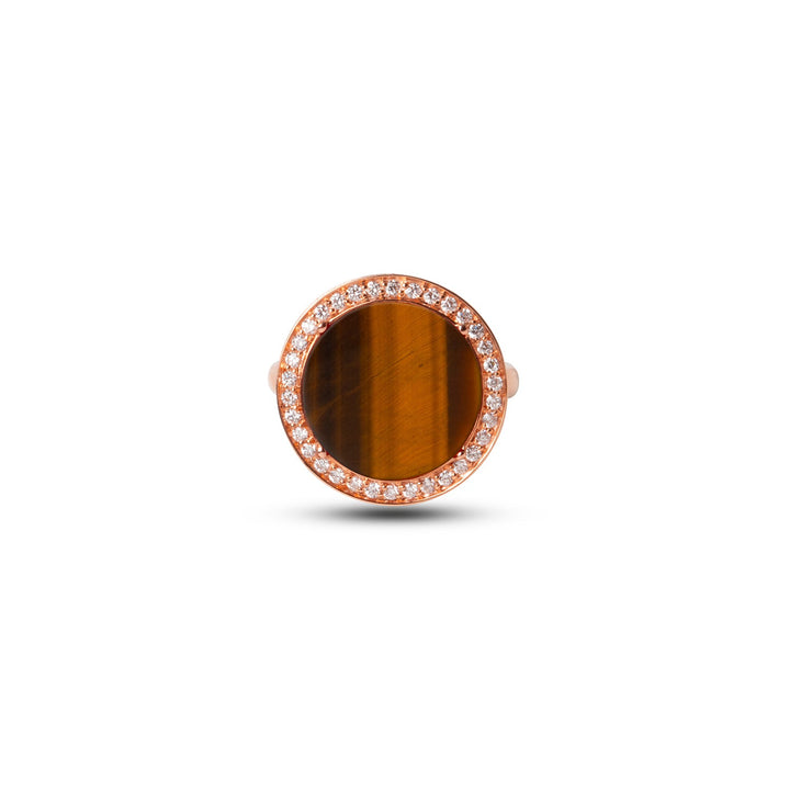 Eternity rings with tiger eye in rose gold, medium size (view 3)